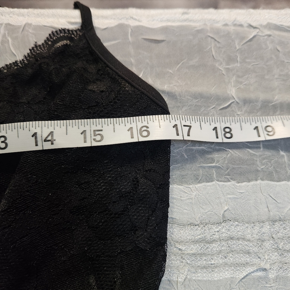 Y2k Victoria's Secret L Black Sheer Lace Mini Dress Nightgown - Picture 8 of 9